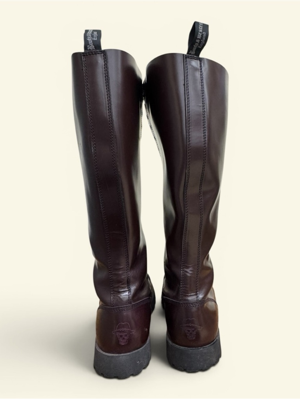 Oxblood Boots & Braces Bordeaux Burgundy Rangers Boots 20 Hole Steel Toe SIZE 8 - Picture 7 of 16